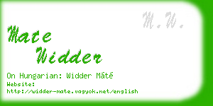 mate widder business card