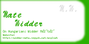 mate widder business card